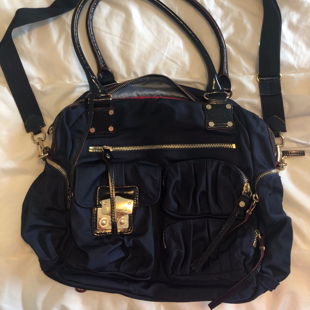 MZ Wallace Navy Nylon Tote Bag